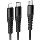 Дата кабель Hoco X123 Victory 2in1 Type-C to Lightning/Type-C 3A (1m) Black - изображение 3