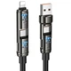Дата кабель Hoco U143 Joy 4in1 USB to Lightning/Type-C to Type-C 240W (1.2m) Black - изображение 1
