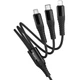 Дата кабель Hoco X123 Victory 6in1 USB/Type-C to Lightning/Type-C/MicroUSB 3A (1m) Black - изображение 4