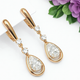 Серьги Xuping Jewelry длина 4.1см ширина 1.1см медицинское золото позолота 18К с1544 - изображение 1