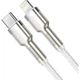 Дата кабель USB-C to Lightning 1.0m Cafule Metal PD 20W white Baseus (CATLJK-A02) - изображение 6