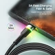 Дата кабель USB 2.0 AM to USB-C 1.0m 3A LED black Essager (EXCT-XCD01) - зображення 4
