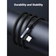 Дата кабель USB 2.0 AM to Type-C 1.0m US176 Both Angled 3A (Black) Ugreen (20856) - зображення 4