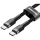 Дата кабель USB-C to USB-C 2.0m USB 3.1 3A grey-black Baseus (CATKLF-HG1) - изображение 3