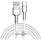 Дата кабель USB 3.1 AM to USB-C 2.0m 6.0A 66W Cafule Series Metal White Baseus (CAKF000202) - изображение 1
