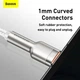 Дата кабель USB 3.1 AM to USB-C 2.0m 6.0A 66W Cafule Series Metal White Baseus (CAKF000202) - изображение 2