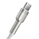 Дата кабель USB 3.1 AM to USB-C 2.0m 6.0A 66W Cafule Series Metal White Baseus (CAKF000202) - изображение 4