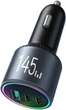 Автомобільний зарядний пристрій JOYROOM JR-CCN07 145W 2xUSB-C USB-A + 100W USB-C Cable Dark Gray (6956116764968) - зображення 2