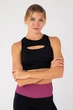 Бесшовный женский топ с акцентным вырезом Giulia FLEX TOP ENERGY XXS/XS Black, спортивный топ из микрофибры - изображение 2