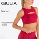 Бесшовный женский топ с акцентным вырезом Giulia FLEX TOP ENERGY L/XL Bordo-winterberry, спортивный топ из микрофибры - изображение 1