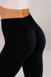 Женские бесшовные леггинсы в рубчик с моделирующим швом Giulia FLEXING LEGGINGS POWER L/XL Black, лосины с эффектом push up, из микрофибры - изображение 3