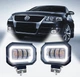 Комплект LED фар (2шт) 4линзы + Ангельские глазки + фары с линзой и свето-теневой границей!! 40W 12-24V - изображение 1