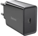 Мережевий зарядний пристрій Baseus Speed Mini Quick Charger USB-C 20W Black (CCFS-SN01) - зображення 2