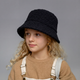 Панамка детская теплая из натуральной шерсти JUJU Bucket Hat Boucle Синий UNI Чорний - изображение 1