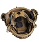 Шолом військовий балістичний тактична захисна каска куленепробивна FAST Helmet NIJ IIIA тактичні активні навушники Walkers + сумка для шолому койот - зображення 8