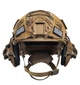 Шолом військовий балістичний тактична захисна каска куленепробивна FAST Helmet NIJ IIIA тактичні активні навушники Walkers + сумка для шолому койот - зображення 9