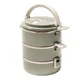 Ланч-бокс трехсекционный круглый из нержавеющей стали 1500 мл, серый - изображение 1