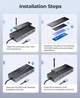 Док-станция ORICO 8-в-1 USB C с корпусом для M.2 SSD, USB C концентратор для M.2 NVMe/SATA SSD, 10 Гбит/с, 4K@60 Гц HDMI, 100 Вт PD, считыватель карт SD/TF, длина кабеля 15 см, серебристый - изображение 7