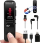 Диктофон на 64 ГБ ZOOAOXO Bluetooth - профессиональный портативный мини-цифровой диктофон с голосовой активацией, 3072 кбит/с, аудиозапись для звонков, встреч, уроков, собеседований (черный) - изображение 1