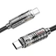 Кабель Hoco U122 Type-C-Type-C PD60W (3A) 1.2м нейлоновий з підсвічуванням для швидкого заряджання та передачі даних Black - зображення 2