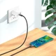 Кабель Hoco U122 Type-C-Type-C PD60W (3A) 1.2м нейлоновий з підсвічуванням для швидкого заряджання та передачі даних Black - зображення 3