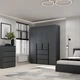 Шкаф распашной комбинированый №1 Light 1600x500x2200 Графит серый (GALTK017000000) - изображение 3