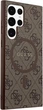 Панель Guess 4G Collection Leather Metal Logo MagSafe для Samsung Galaxy S24 Ultra Brown (GUHMS24LG4GFRW) - зображення 4