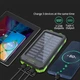 PowerBank 10000 mAh, павербанк на сонячній батареї з USB-C, швидкою зарядкою, вбудованим ліхтариком і компасом, зелений - зображення 3