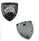 Эмблема решетки Peugeot 408X черная 145х150х30 мм (на направляющих) OEM 9837102480 - изображение 2
