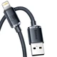 Кабель Baseus Crystal Shine Series Fast Charging Data Cable USB to iP 2.4 A 1.2 m Black (CAJY000001) - изображение 1