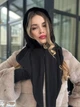 Косинка хустка норкова капор One Size чорна - изображение 1