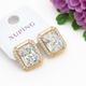 Серьги Xuping Jewelry длина 1.4см ширина 1.1см медицинское золото позолота 18К с1482 - изображение 1