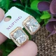Серьги Xuping Jewelry длина 1.4см ширина 1.1см медицинское золото позолота 18К с1482 - изображение 2