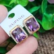 Серьги Xuping Jewelry длина 1.4см ширина 1.1см медицинское золото позолота 18К с1478 - изображение 2