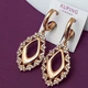 Серьги Xuping Jewelry длина 4.8см ширина 1см медицинское золото позолота 18К с1638 - изображение 2