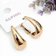 Серьги Xuping Jewelry длина 2см ширина 9мм медицинское золото позолота 18К с1566 - изображение 1