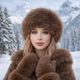 Шапка меховая пушистая снежная шиншилла женская из искусственного меха лисицы One size (53804533) - изображение 1