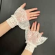 Манжеты митенки кружевные готические косплей нарядные белые one size (N84122) - изображение 4