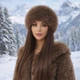 Шапка меховая пушистая снежная шиншилла женская из искусственного меха лисицы One size (53804533) - изображение 4