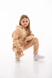 Детский спортивный утепленный костюм Kindamor Warm Autumn Beige для девочки, флис 116 см бежевый - изображение 6
