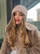Вʼязана вушанка з ангори жіноча Zefur One size бежева - изображение 1