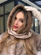Косинка хустка норкова капор One Size світло-коричнева - изображение 3