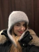 Вʼязана вушанка з ангори жіноча Zefur One size сіра - изображение 2