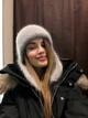 Вʼязана вушанка з ангори жіноча Zefur One size сіра - изображение 5
