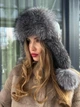 Вушанка з хутра фінської чорнобурки Zefur One size чорна - изображение 2