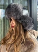 Вушанка з хутра фінської чорнобурки Zefur One size чорна - изображение 9