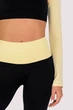 Женские бесшовные леггинсы с push-up эффектом и контрастным поясом Giulia FLEXING LEGGINGS GLAM S/M Multicolor-black/lemon grass, лосины из микрофибры - изображение 3