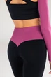 Женские бесшовные леггинсы с push-up эффектом и контрастным поясом Giulia FLEXING LEGGINGS GLAM S/M Multicolor-black/domsor, комфортные лосины для спорта, для тренировок, из микрофибры - изображение 4