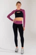 Женские бесшовные леггинсы с push-up эффектом и контрастным поясом Giulia FLEXING LEGGINGS GLAM S/M Multicolor-black/domsor, комфортные лосины для спорта, для тренировок, из микрофибры - изображение 5