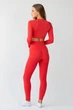 Женские бесшовные леггинсы с высокой посадкой Giulia FLEXING LEGGINGS ACTIVE L/XL Red-poppy, спортивные лосины с микрофибры - изображение 5